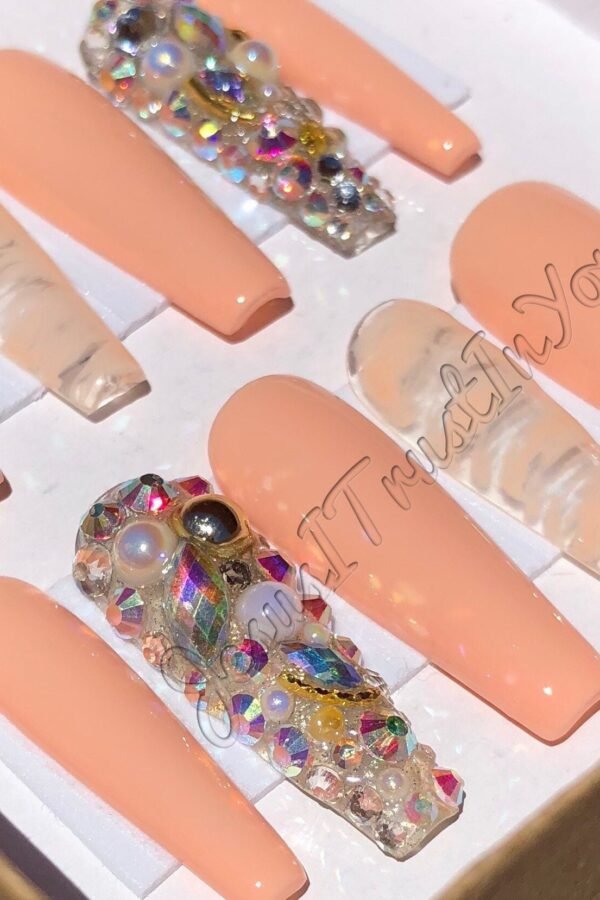 Ask Seek Knock - Long Ballerina Gel Press On Nails