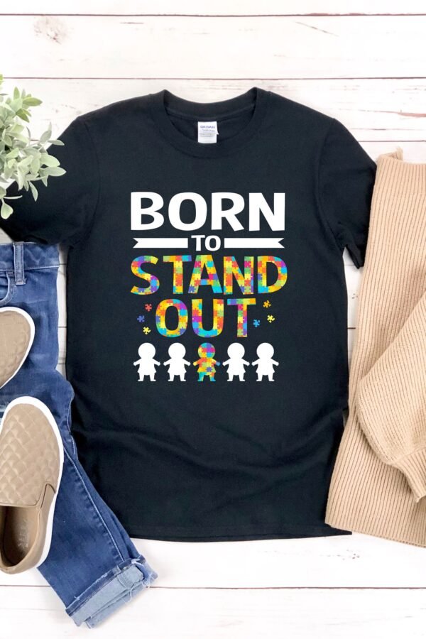 Autism Awareness Shirt, T Born To Stand Out, Puzzle Pieces, Shirt Men, Gifts, Quote