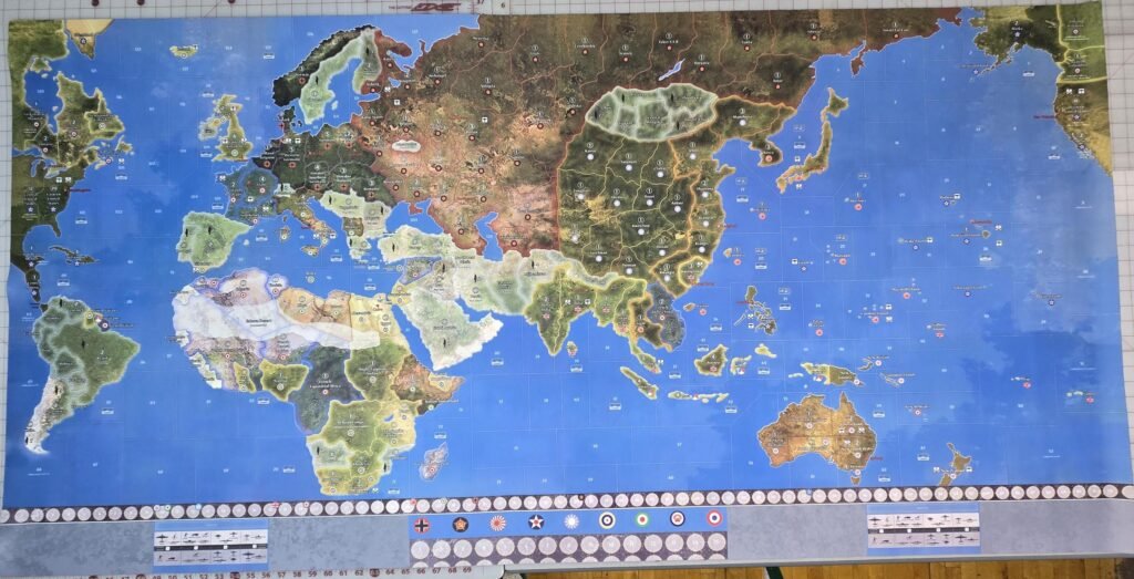 Axis & Allies Global 1940, Anniversary, 1942 Versions 36" X 72" Fan Made Mat Of One The World Most Popular Games