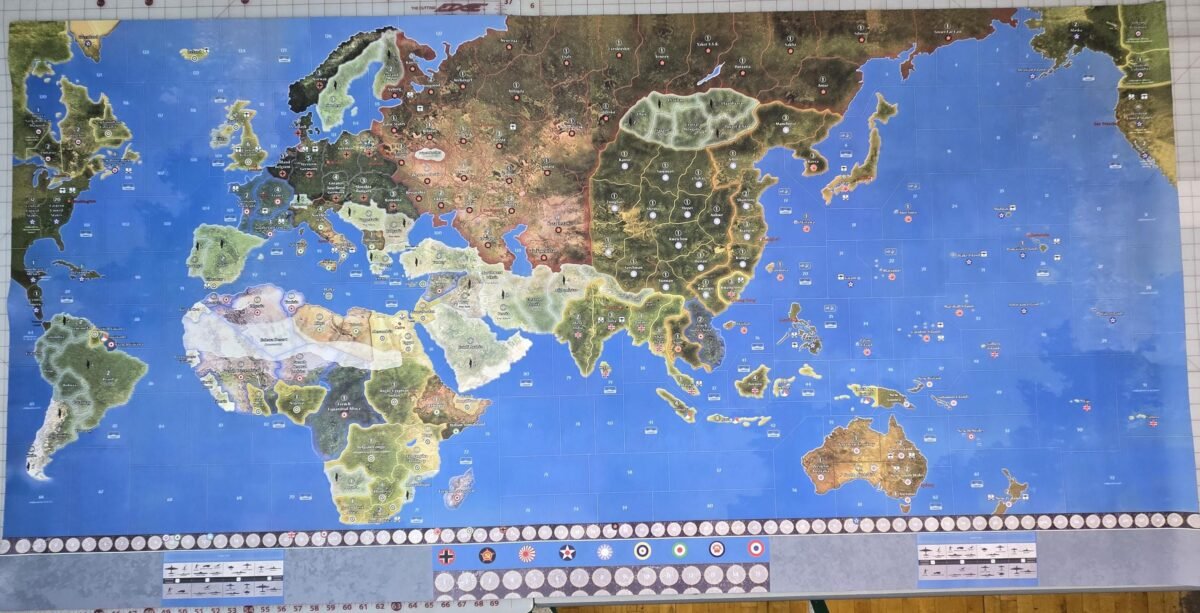 Axis & Allies Global 1940, Anniversary, 1942 Versions 36" X 72" Fan Made Mat Of One The World Most Popular Games