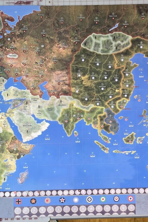 Axis & Allies Global 1940, Anniversary, 1942 Versions 36" X 72" Fan Made Mat Of One The World Most Popular Games
