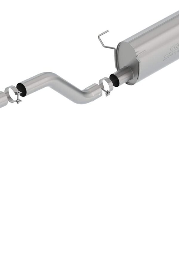 BORLA 140801BC S-Type Cat-Back Exhaust System 3.5 in. Pipe 5 in. Tip Single Round Rolled Angle Cut Black Chrome Truck Side Exit T-304 Stainless Steel S-Type Cat-Back Exhaust System