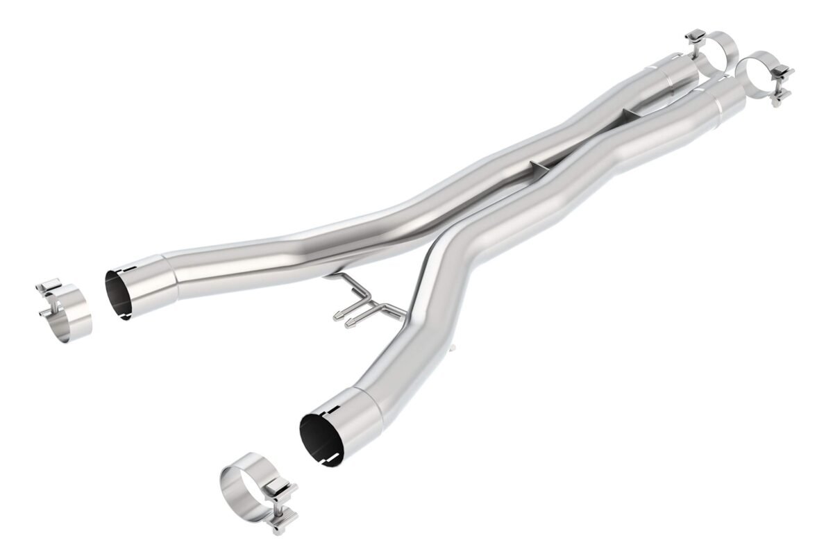 BORLA 60548 Performance Exhaust Merge X-Pipe 2014-2019 Chevrolet Corvette Stingray (C7) V8 & Corvette Grand Sport (C7) V8 & Corvette Z06 (C7) V8 2.75 INCH Diameter Pipes T-304 Stainless Steel