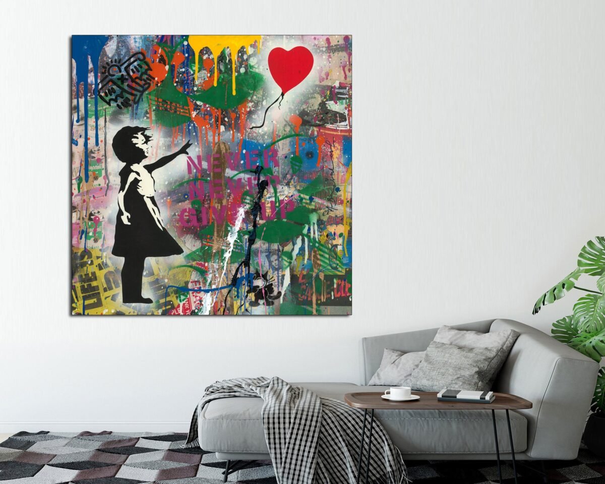 Balloon Girl By Mr. Brainwash Canvas Print Ready To Hang, Pop Art, Wall Large Art On Canvas Hang