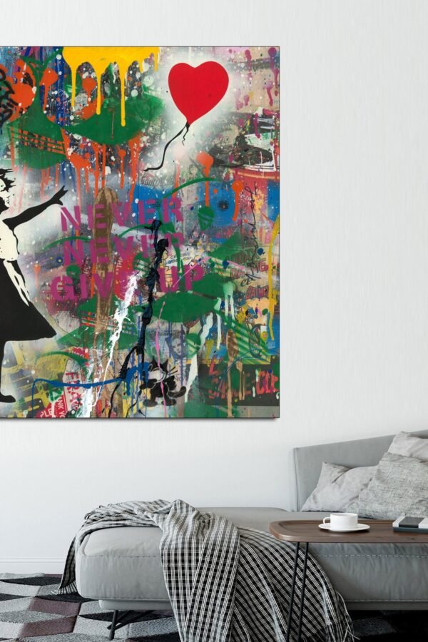 Balloon Girl By Mr. Brainwash Canvas Print Ready To Hang, Pop Art, Wall Large Art On Canvas Hang