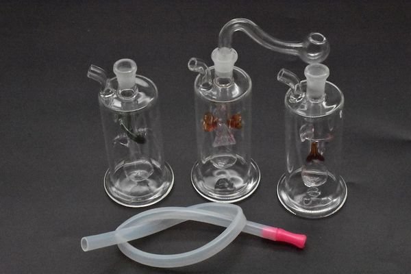 Beautifull Delicated Glass Hookahs bong with Hose and Bowl 5" inches glass Water Pipe thick pyrex glass bubbler pipe dab oil rig bong 1pcs