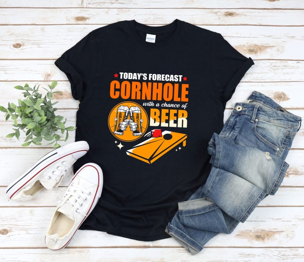 Beer & Cornhole, Cornhole Shirt, Lover Player, Today Forecast With A Chance Of Beer, Shirts For Men
