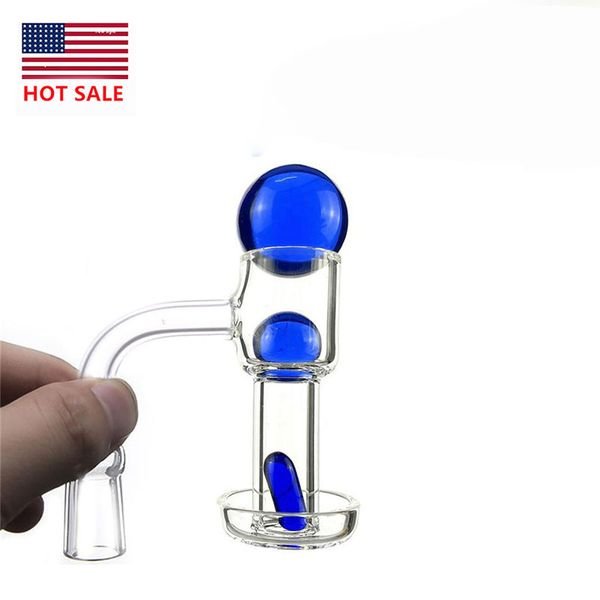 Beracky Flat Top Terp Slurper Smoking Quartz Banger With Solid Marbles 14mm 90degrees Vacuum Nails For Water Dab oil rig bong pipe