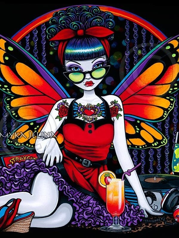 Betsylynn Signed Prints Myka Jelina Rockabilly Rainbow Retro Fairy Art