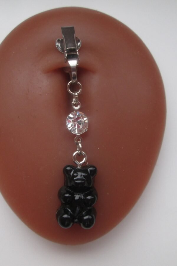 Black Gummy Bear Clip On Belly Ring No Pierce Navel Jewelry