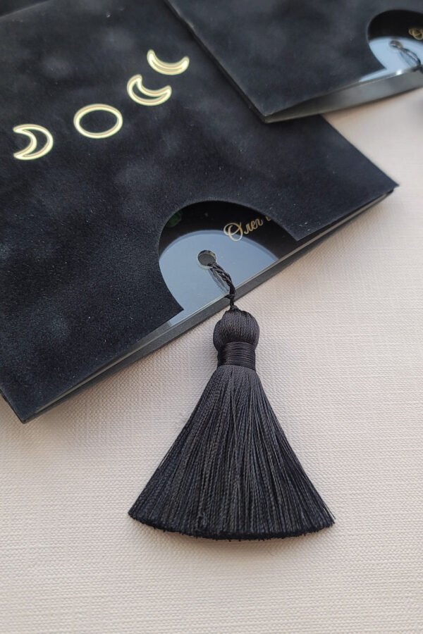 Black Sleeve Gold Foil Acrylic Invitations. Pocket Style Elegant Wedding Invites, Clear Transparent, Tassel