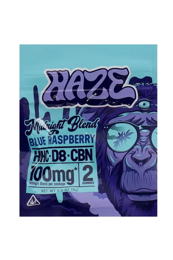 Blue Raspberry Midnight Blend Haze Gummies 100g