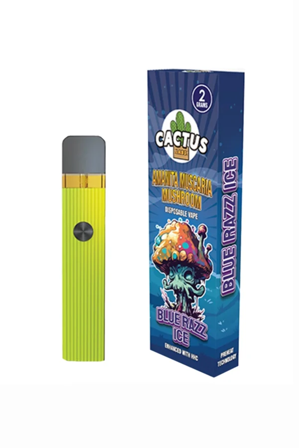 Blue Razz Ice Cactus Labs Amanita Muscaria Mushroom Vape Enhanced With HHC 2G