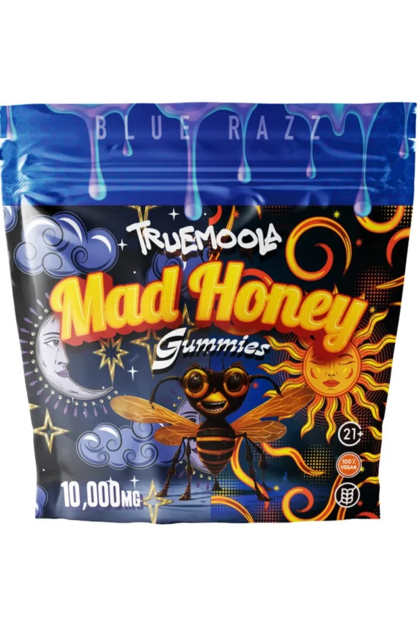 Blue Razz Truemoola Mad Honey Gummies 10000MG