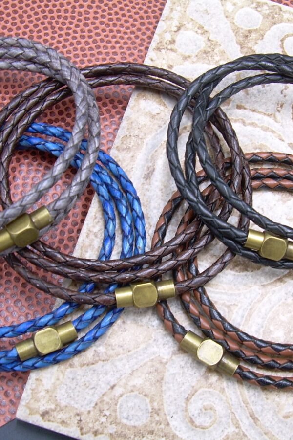Braided Leather Wrap Bracelet Magnetic Clasp, Custom Sized