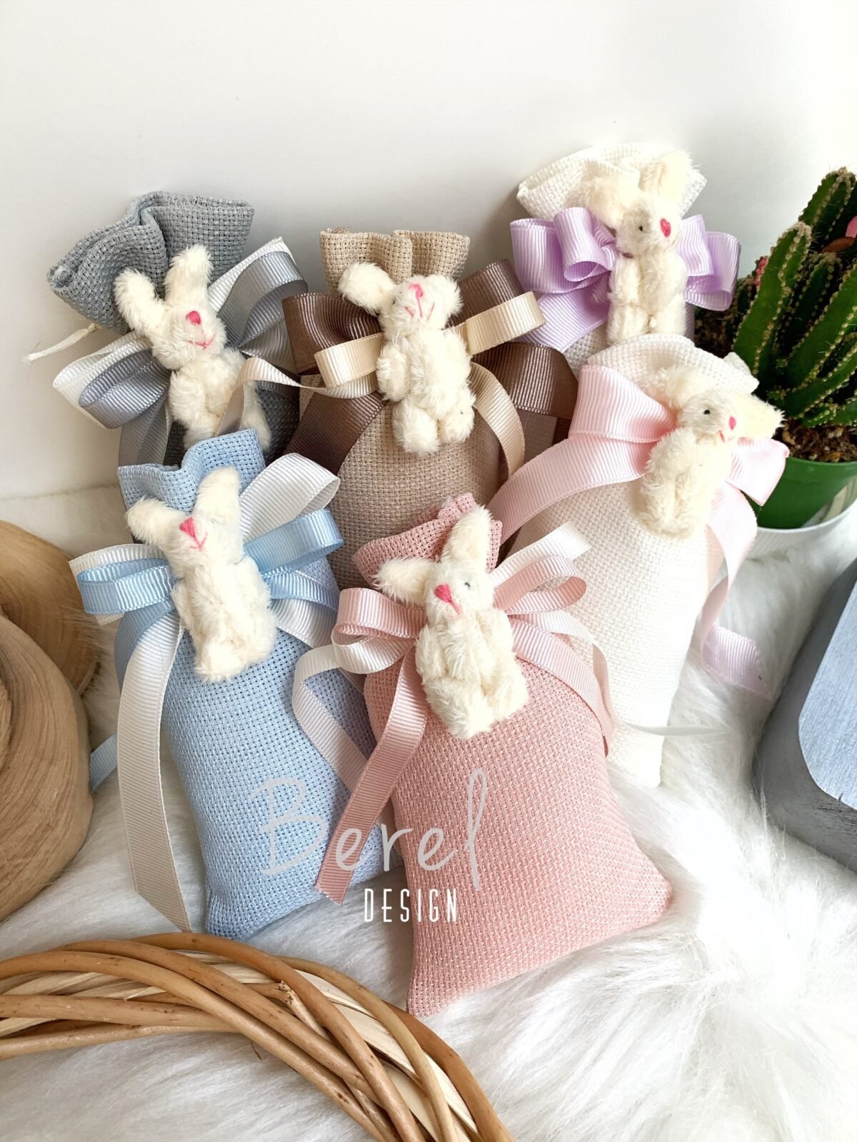 Bunny Sachet Bags, Baby Shower Gifts, Welcoming Baby, Easter Party Gift Birthday Favors, Rabbit Theme Favors
