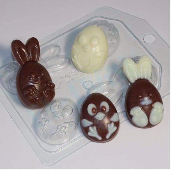 Bunny & Egg Mold, Easter Bunnies Mold, Plastic Soap Embeds Chocolate Spring Cake Decoration Tools, Rabbit Mold