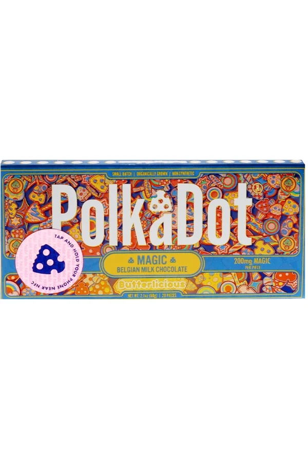Butterlicious PolkaDot Magic Mushroom Belgian Milk Chocolate 200mg Magic Per Piece