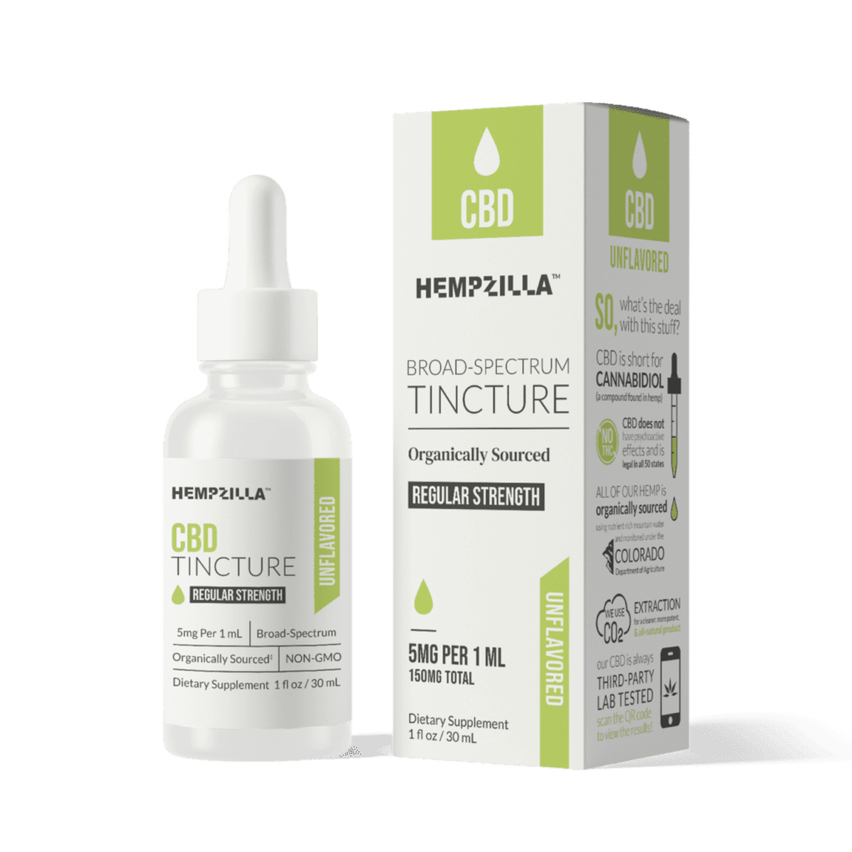 CBD Unflavored Tincture 150-4000mg