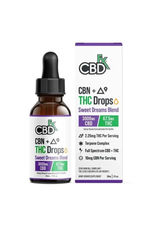CBDfx CBD + Delta 9 THC Drops Sweet Dreams Blend Tincture 30ml
