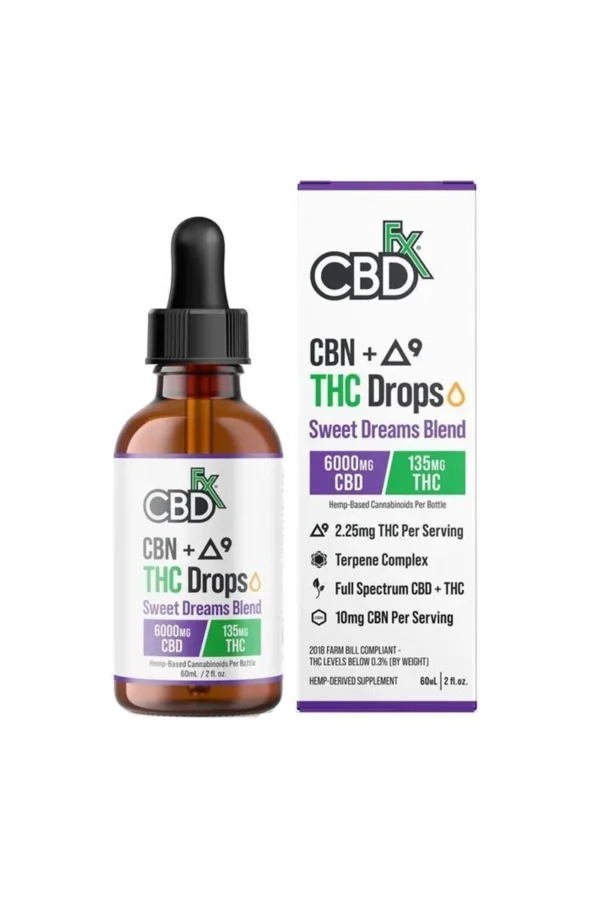 CBDfx CBD + Delta 9 THC Drops Sweet Dreams Blend Tincture 60ml