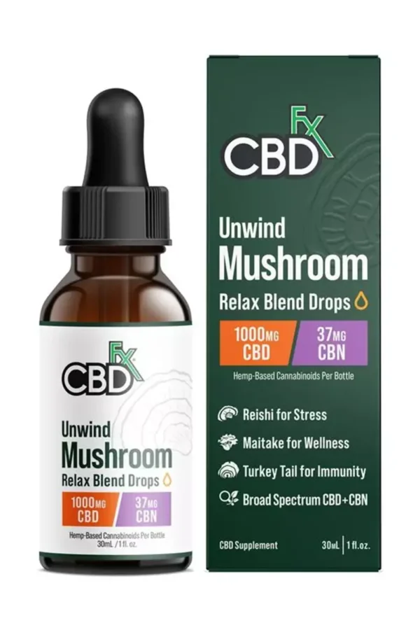 CBDfx Relax CBN + CBD Blend Mushroom Tincture 1000mg 30ml