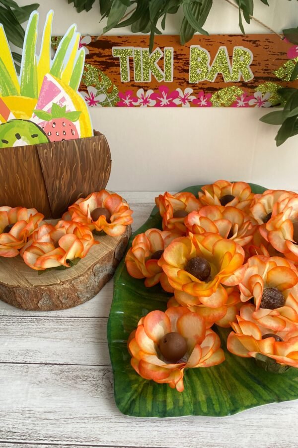 Camelia Orange Flowers Wrapper For Holding Chocolate, Wedding Decorations