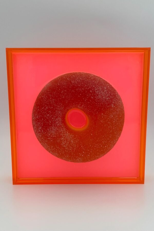 Candy Art Handmade 3D Resin Gummy Peachio Ring Art Pop Wall Decor Home Dopamine Faux Food
