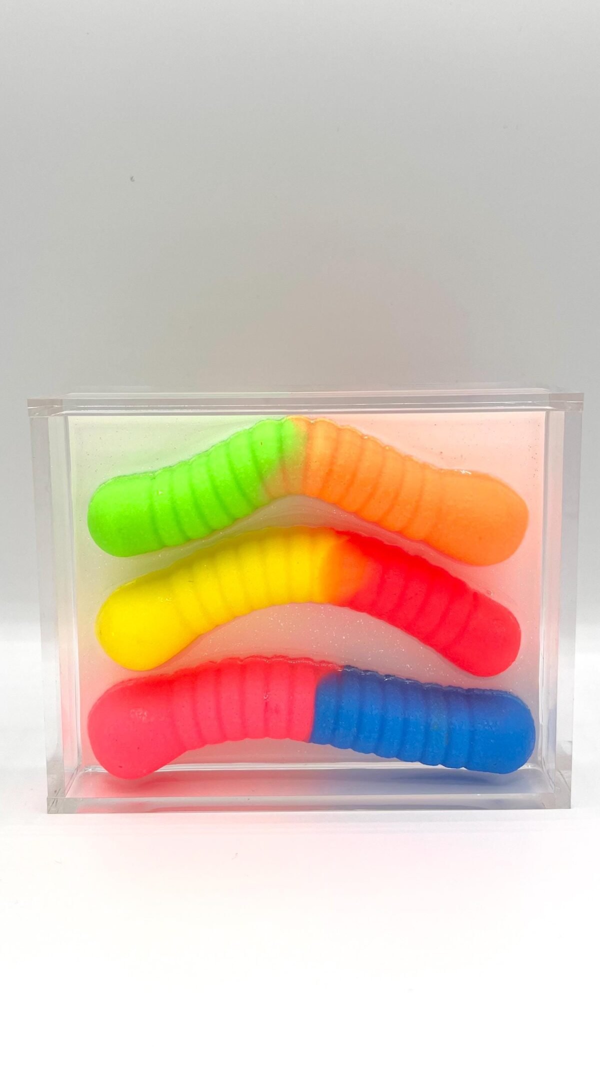 Candy Art Handmade 3D Resin Sour Gummy Worms Pop Wall Decor Home Gift Dopamine Nostalgic