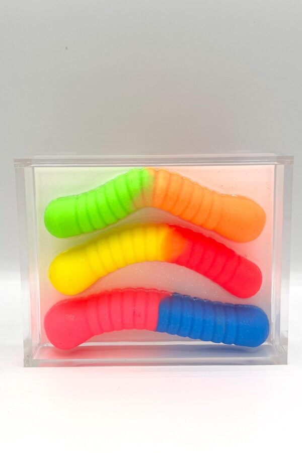Candy Art Handmade 3D Resin Sour Gummy Worms Pop Wall Decor Home Gift Dopamine Nostalgic