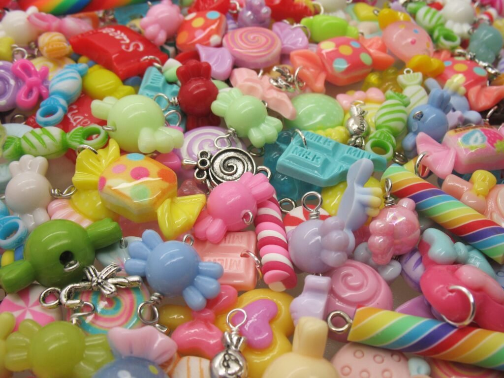 Candy Mix Kawaii Charms - 25 Or 50 Pc Chocolate Mint Lollipop Bead Food Cabochons For Kandi Bracelet