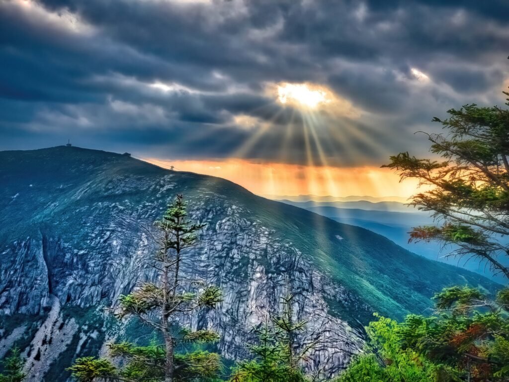 Cannon Mountain View From Lafayette Mtn | Franconia Notch New Hampshire White Mountains Canvas Print, Photo Paper, Framed Photo, Metal