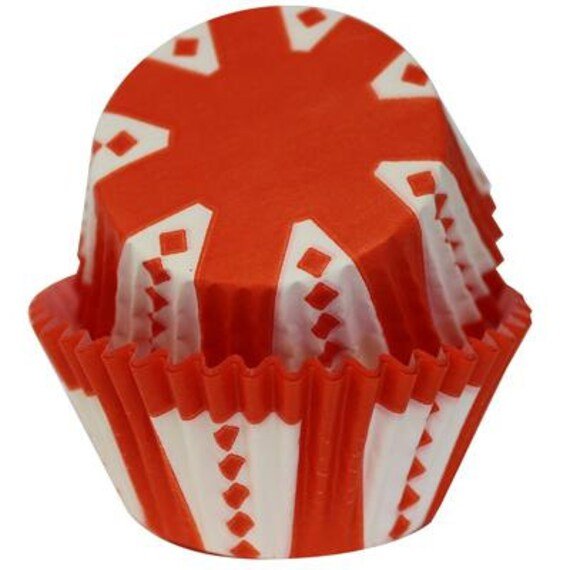 Carnival Orange Cupcake Papers