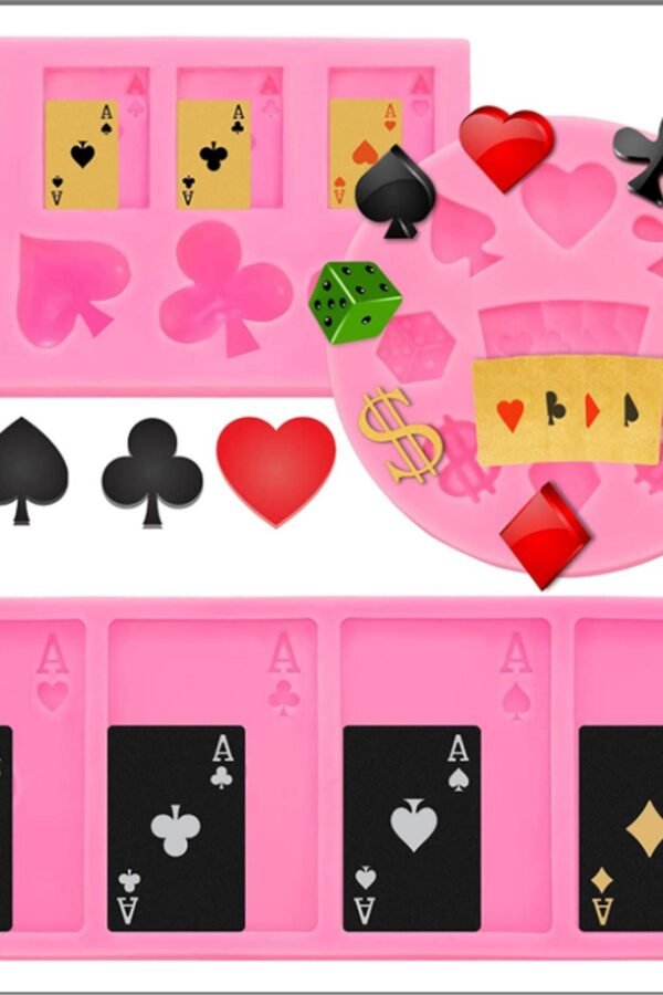 Casino Poker Card Silicone Molds Candy, Chocolate, Cake Decoration, Resin Clay Craft - 3 Piece