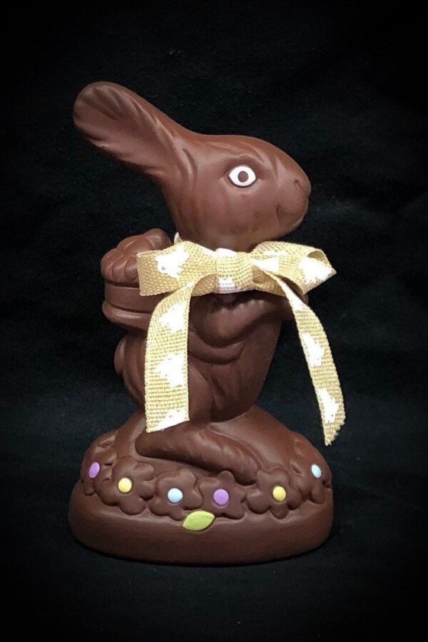 Ceramic Chocolate Easter Bunny With Bow