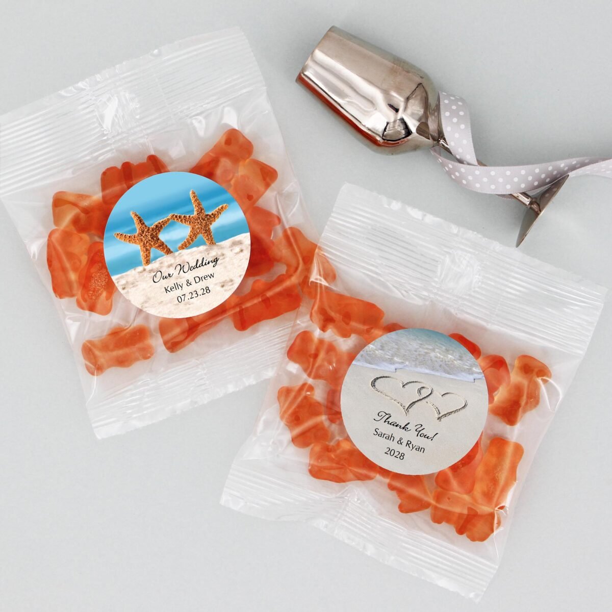 Champagne Gummy Bears, Wedding Favor Personalized, Welcome Bags - Set Of 20