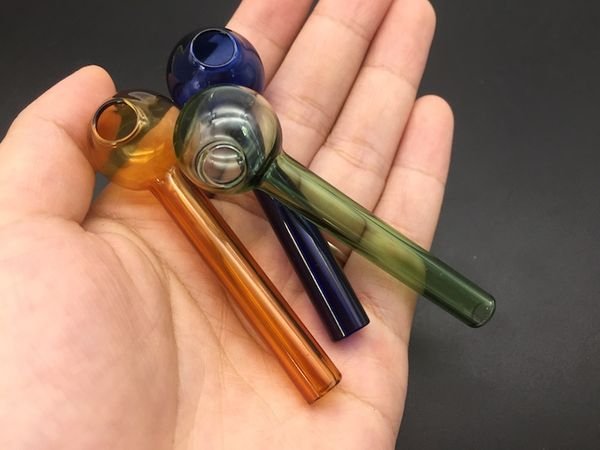 Cheapest Pyrex Glass Oil Burner Pipe color Glass Oil Burner Great Tube Glass Pipe Oil Nail Pipe hand smoking pipes 7cm top quality