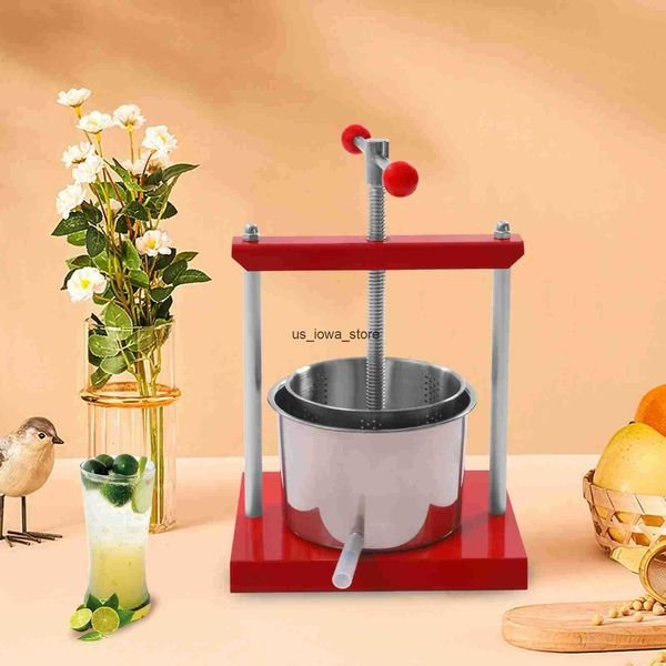 Cheese Tincture Herb Fruit Wine Manual Press 0.8 Gallon Stainless Steel Barrels Press Machine for Juice Vegetable Wine Olive Oil Q250603