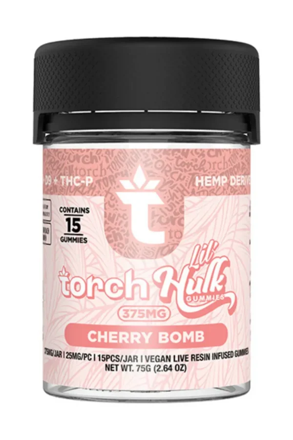 Cherry Bomb Torch Lil Hulk HHC | D9 | THCP Gummies 375mg 15ct