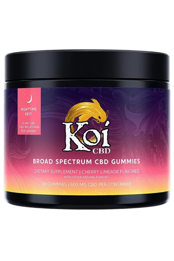 Cherry Limeade Koi Broad Spectrum CBD Nighttime Rest Melatonin Gummies 600mg