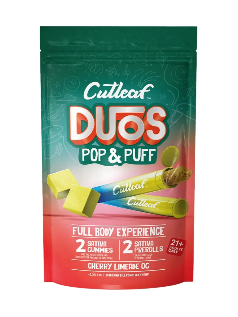 Cherry Limeade OG Cutleaf Duos Pop & Puff THCA Pre-Rolls & Gummies 2ct