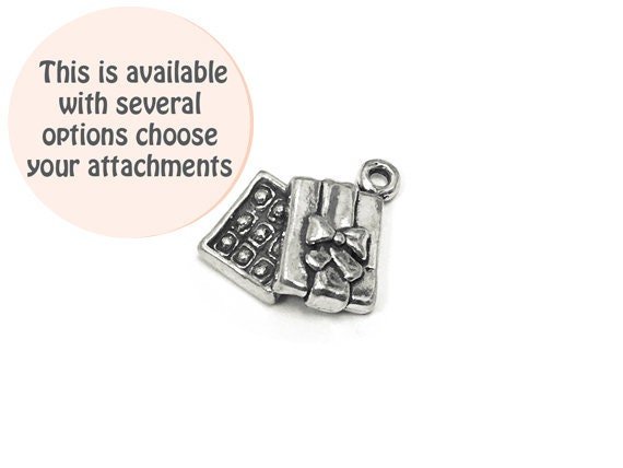 Chocolate Box Charm Sterling Silver 13mm, Silver Gift Charm, Charms, Love Charm, Box Charm - Sp772