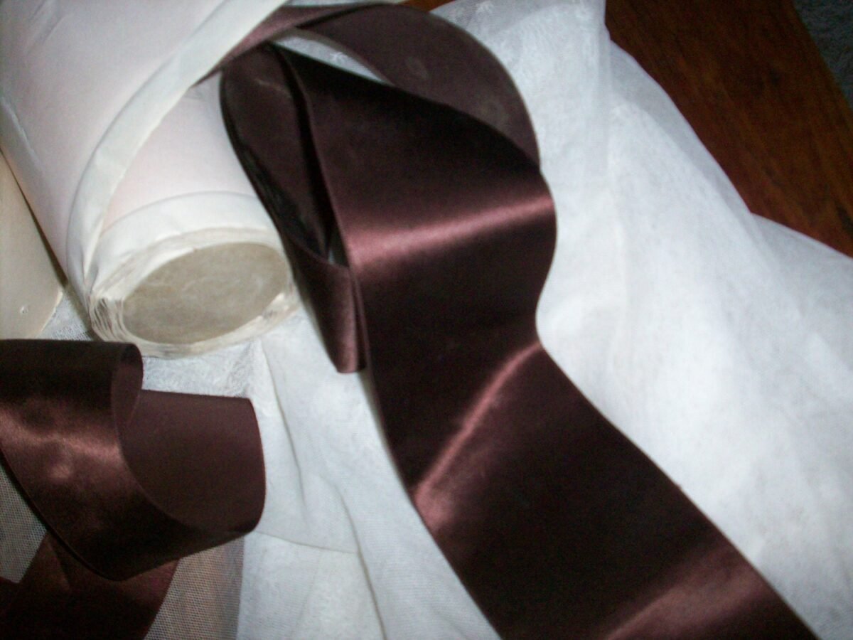 Chocolate Brown French Vintage Satin Faille Back Rayon Ribbon
