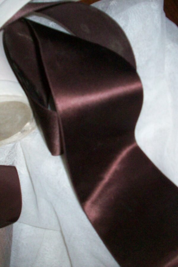Chocolate Brown French Vintage Satin Faille Back Rayon Ribbon