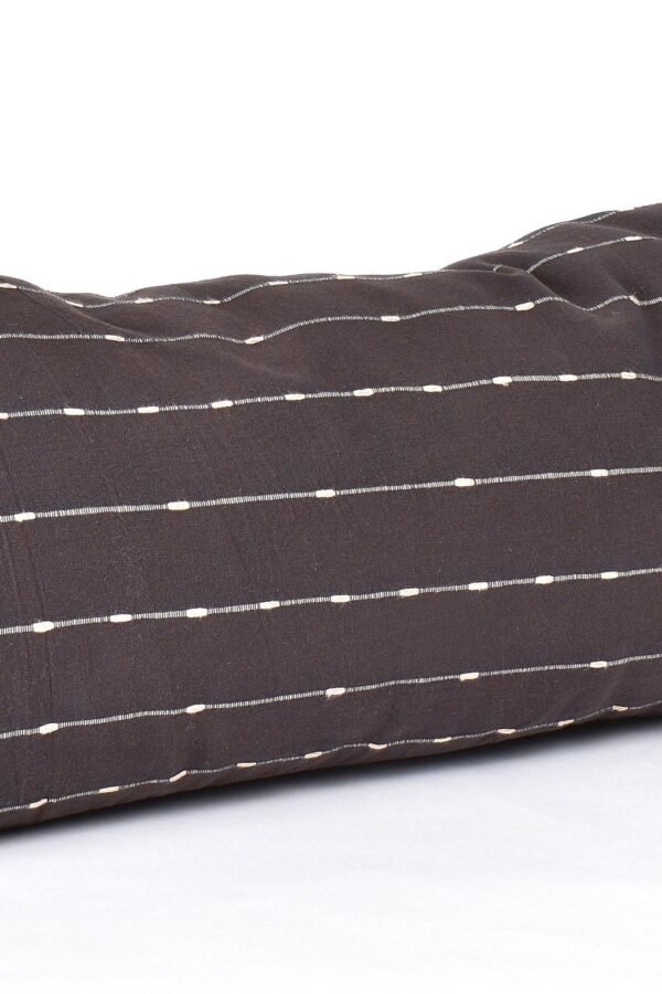 Chocolate Brown Striped Throw Pillow Cover, Handwoven Cotton Bed Pillow, Indigo Stripes Cotton, Organic Dye, Double-Sided, Pp31
