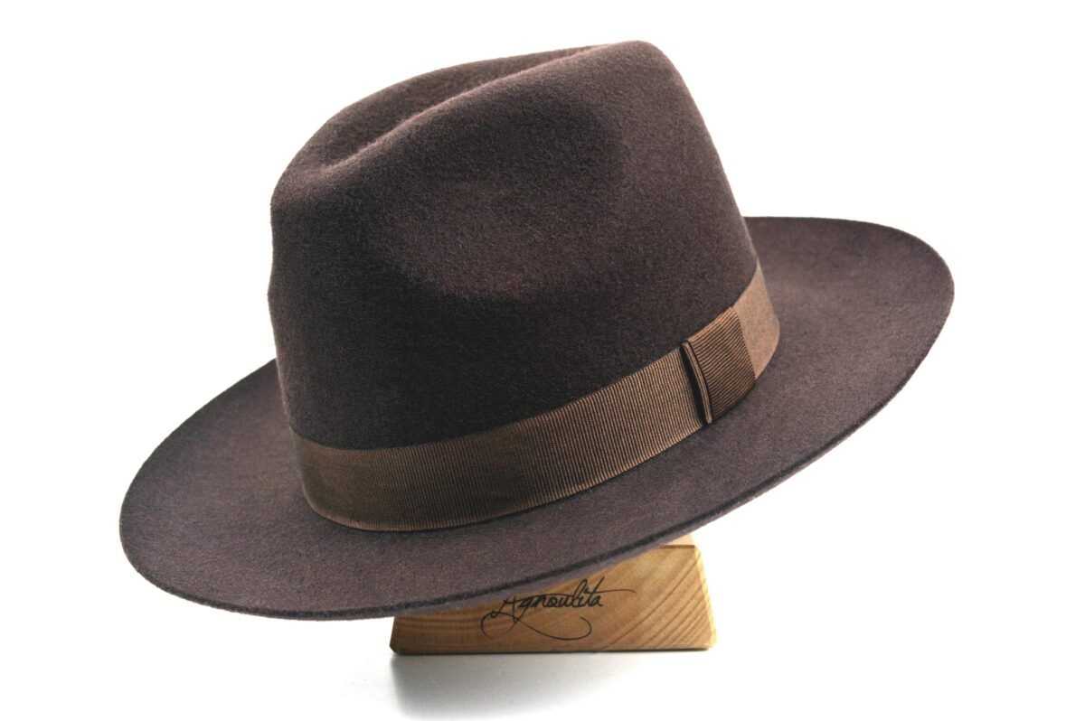 Chocolate Brown Wide Brim Fedora - The Westerner | Handmade Felt Hat Men's Western Style