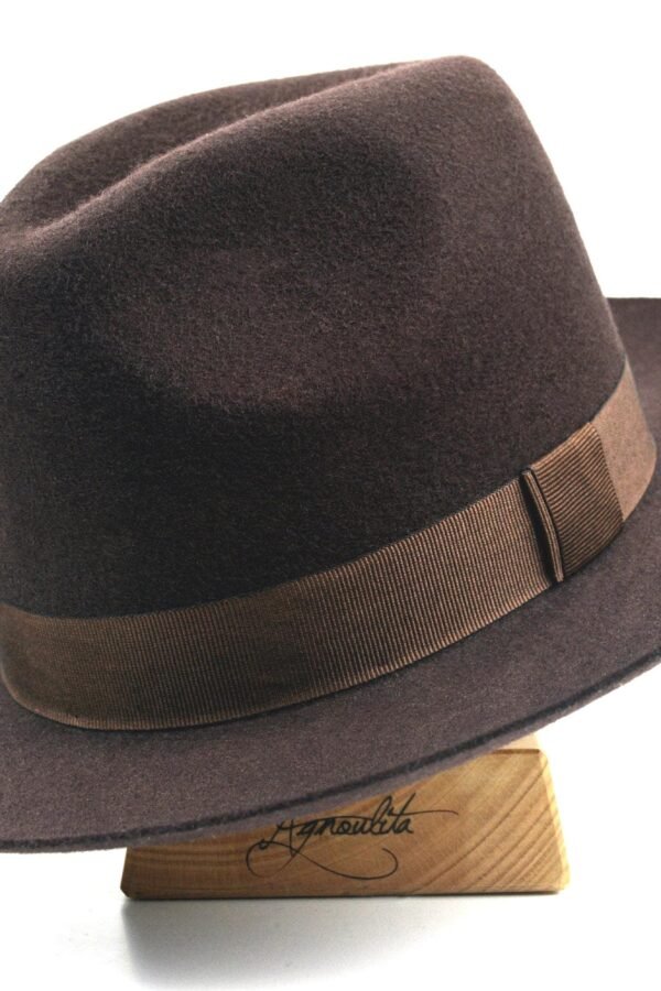 Chocolate Brown Wide Brim Fedora - The Westerner | Handmade Felt Hat Men's Western Style