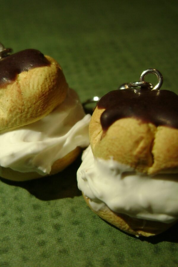 Chocolate Cream Puff Earrings