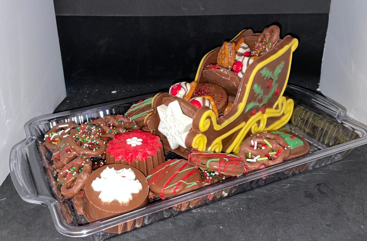 Chocolate Sleigh Gift Covered Pretzels & Oreos