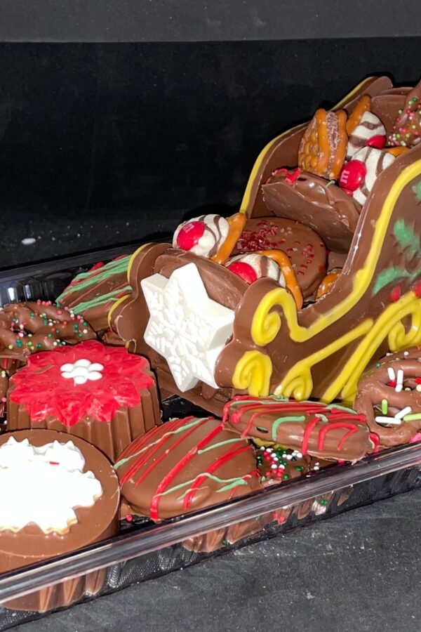 Chocolate Sleigh Gift Covered Pretzels & Oreos